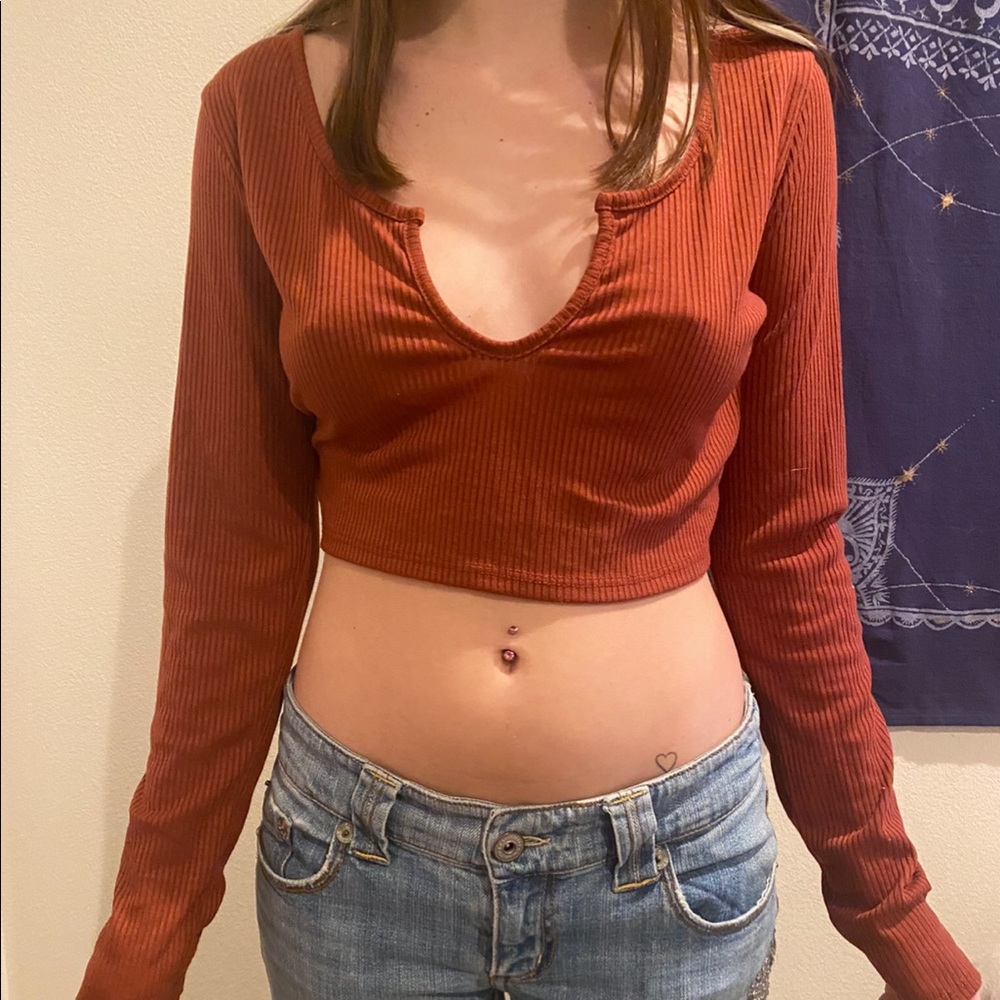 Long sleeve crop fashion nova top